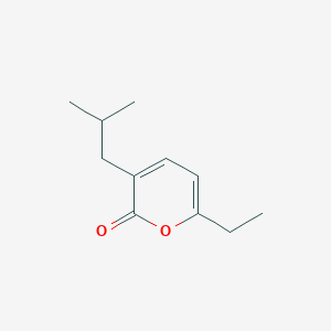 molecular formula C11H16O2 B099563 2H-Pyran-2-one, 6-ethyl-3-(2-methylpropyl)- CAS No. 17654-99-8