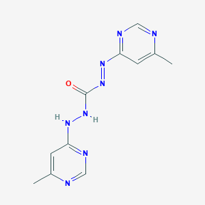 molecular formula C11H12N8O B009957 1,5-Bis(6-methyl-4-pyrimidyl)carbazone CAS No. 102430-61-5