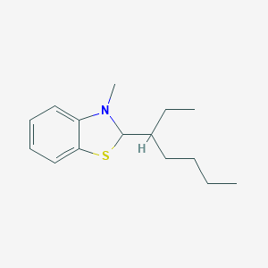 molecular formula C15H23NS B009959 2-(3-Heptanyl)-3-methyl-2,3-dihydro-1,3-benzothiazole CAS No. 104169-07-5