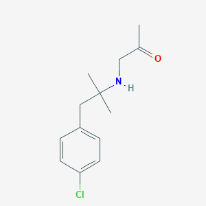 molecular formula C13H18ClNO B099593 2-Propanone, 1-(p-chlorophenyl-tert-butyl)amino- CAS No. 17191-84-3