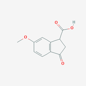 molecular formula C11H10O4 B099612 6-Methoxy-3-oxo-2,3-dihydro-1H-indene-1-carboxylic acid CAS No. 17825-44-4