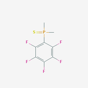 molecular formula C8H6F5PS B099619 Phosphine sulfide, dimethyl(pentafluorophenyl)- CAS No. 19100-54-0