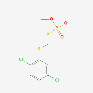 molecular formula C9H11Cl2O3PS2 B099628 Phosphorothioic acid, S-(((2,5-dichlorophenyl)thio)-methyl) O,O-dimethyl ester CAS No. 17578-36-8