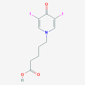 molecular formula C10H11I2NO3 B099634 1-Pyridinevaleric acid, 1,4-dihydro-3,5-diiodo-4-oxo- CAS No. 16344-98-2