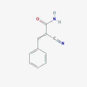 molecular formula C10H8N2O B099647 2-Cyano-3-phenylprop-2-enamide CAS No. 15795-18-3