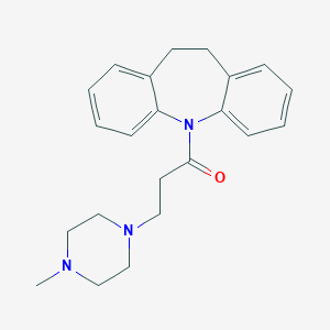 molecular formula C22H27N3O B099648 5H-Dibenz(b,f)azepine, 10,11-dihydro-5-(3-(4-methylpiperazinyl)propionyl)- CAS No. 18300-61-3