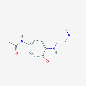 molecular formula C13H19N3O2 B099680 Acetamide, N-(4-((2-(dimethylamino)ethyl)amino)-5-oxo-1,3,6-cycloheptatrien-1-yl)- CAS No. 15499-07-7