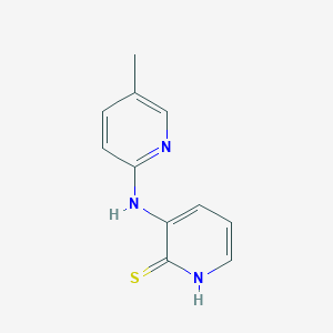 molecular formula C11H11N3S B099681 3-[(5-Methyl-2-pyridinyl)amino]-2-pyridinethiol CAS No. 89266-85-3