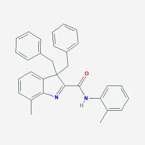 molecular formula C31H28N2O B099692 3,3-dibenzyl-7-methyl-N-(2-methylphenyl)indole-2-carboxamide CAS No. 18391-99-6