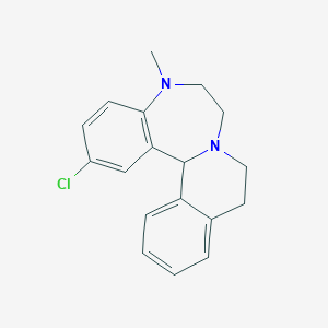 molecular formula C18H19ClN2 B099693 2-Chloro-5-methyl-6,7,9,10-tetrahydro-5H-isoquino(2,1-d)(1,4)benzodiazepine CAS No. 17617-11-7