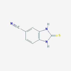 molecular formula C8H5N3S B009978 5-cyano-1H-benzoimidazole-2-thiol CAS No. 106135-31-3