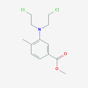 molecular formula C13H17Cl2NO2 B099788 Benzoic acid, 3-(bis(2-chloroethyl)amino)-4-methyl-, methyl ester CAS No. 18583-88-5