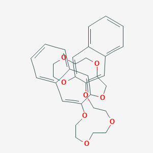 molecular formula C32H36O8 B099804 2,5,8,11,22,25,28,31-Octaoxapentacyclo[30.8.0.012,21.014,19.034,39]tetraconta-1(40),12,14,16,18,20,32,34,36,38-decaene CAS No. 17455-24-2