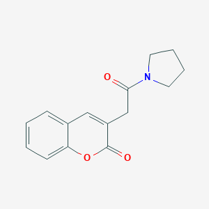 molecular formula C15H15NO3 B099847 Coumarin, 3-((1-pyrrolidinylcarbonyl)methyl)- CAS No. 18186-67-9