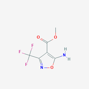molecular formula C6H5F3N2O3 B009985 methyl 5-amino-3-(trifluoromethyl)isoxazole-4-carboxylate CAS No. 108655-61-4