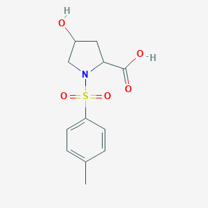 molecular formula C12H15NO5S B099850 4-羟基-1-[(4-甲基苯基)磺酰基]-2-吡咯烷羧酸 CAS No. 16257-64-0