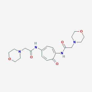 molecular formula C19H26N4O5 B099864 4-Morpholineacetamide, N,N'-(7-oxo-1,3,5-cycloheptatrien-1,4-ylene)bis- CAS No. 18188-79-9