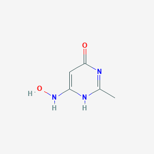 molecular formula C5H7N3O2 B099867 6-(Hydroxyamino)-2-methylpyrimidin-4-ol CAS No. 16071-29-7