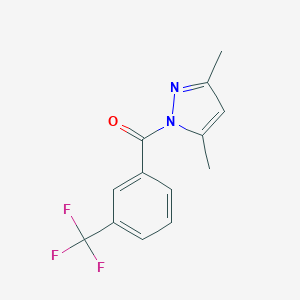 molecular formula C13H11F3N2O B099890 Pyrazole, 3,5-dimethyl-1-(m-trifluoromethylbenzoyl)- CAS No. 17605-89-9