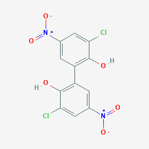 molecular formula C12H6Cl2N2O6 B099892 6,6'-Dichloro-4,4'-dinitro-O,O'-biphenol CAS No. 15595-24-1