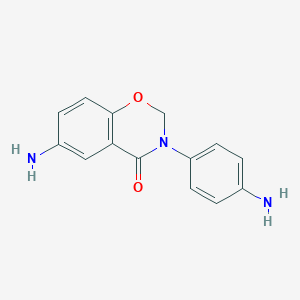 molecular formula C14H13N3O2 B099899 4H-1,3-BENZOXAZIN-4-ONE, 6-AMINO-3-(p-AMINOPHENYL)-2,3-DIHYDRO- CAS No. 18672-13-4