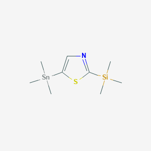 molecular formula C9H19NSSiSn B009992 2-(Trimethylsilyl)-5-(trimethylstannyl)thiazole CAS No. 108306-57-6