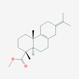 molecular formula C21H32O2 B099953 Methyl (1R,4aS,10aR)-1,4a-dimethyl-7-propan-2-ylidene-3,4,5,6,8,9,10,10a-octahydro-2H-phenanthrene-1-carboxylate CAS No. 19402-34-7