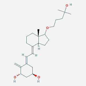 molecular formula C25H40O4 B009997 (1R,3S,5E)-5-[(2E)-2-[(3aS,7aS)-1-(4-hydroxy-4-methylpentoxy)-7a-methyl-2,3,3a,5,6,7-hexahydro-1H-inden-4-ylidene]ethylidene]-4-methylidenecyclohexane-1,3-diol CAS No. 106315-28-0