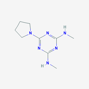 molecular formula C9H16N6 B099970 s-Triazine, 2,4-bis(methylamino)-6-(1-pyrrolidinyl)- CAS No. 16268-56-7