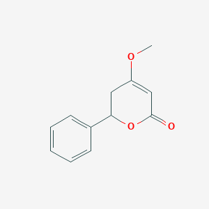 molecular formula C12H12O3 B099988 4-methoxy-6-phenyl-5,6-dihydro-2H-pyran-2-one CAS No. 17298-18-9